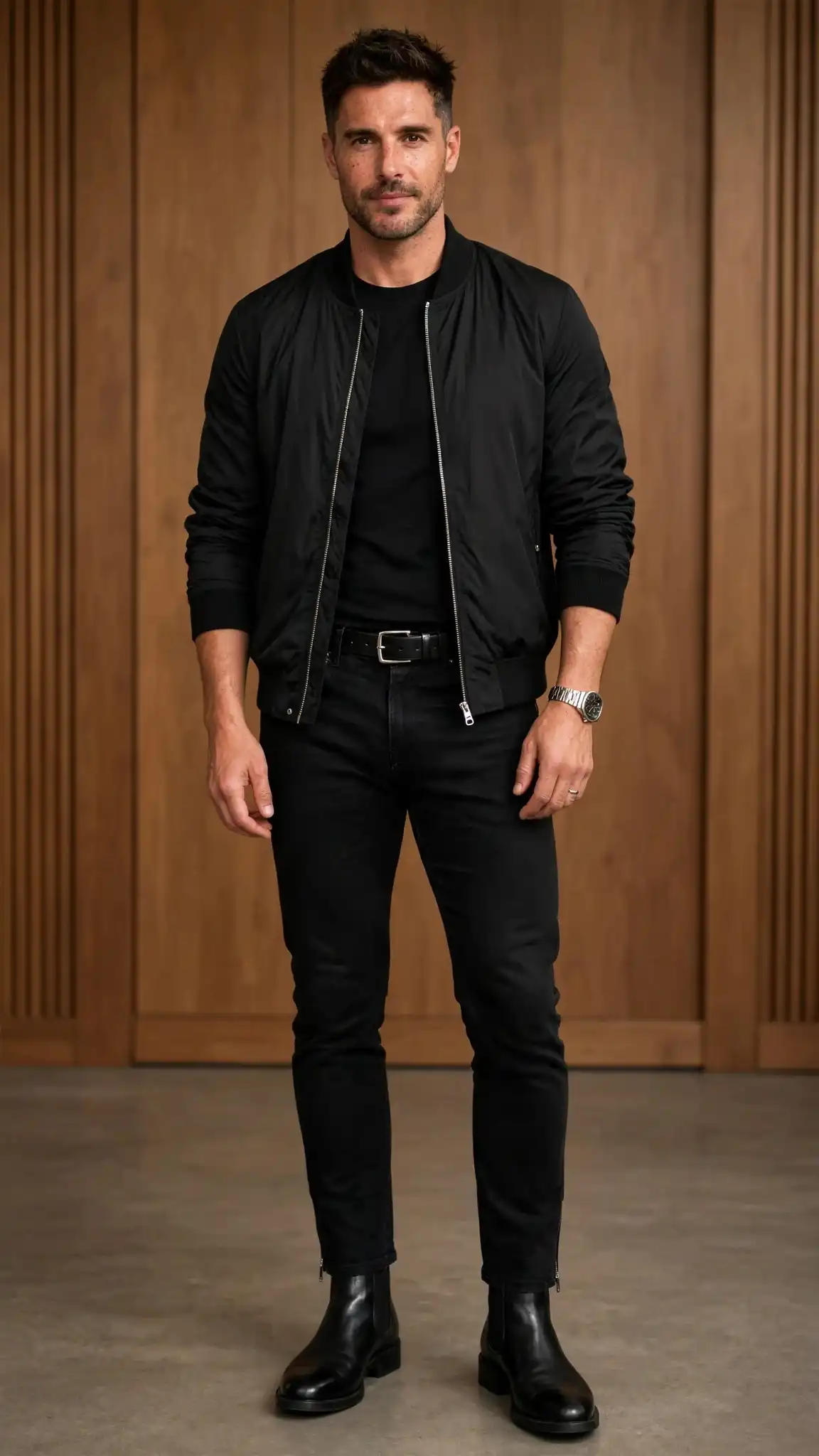 Capsule Wardrobe Men Over 40: Build a Timeless Style in 11 Pieces 10 9. The Simple Black-On-Black Date Night Classic
