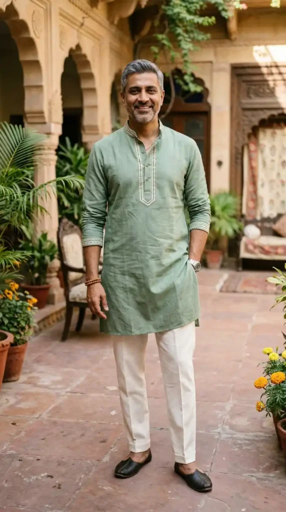  Lightweight Kurta with Straight Pants for Cultural Style