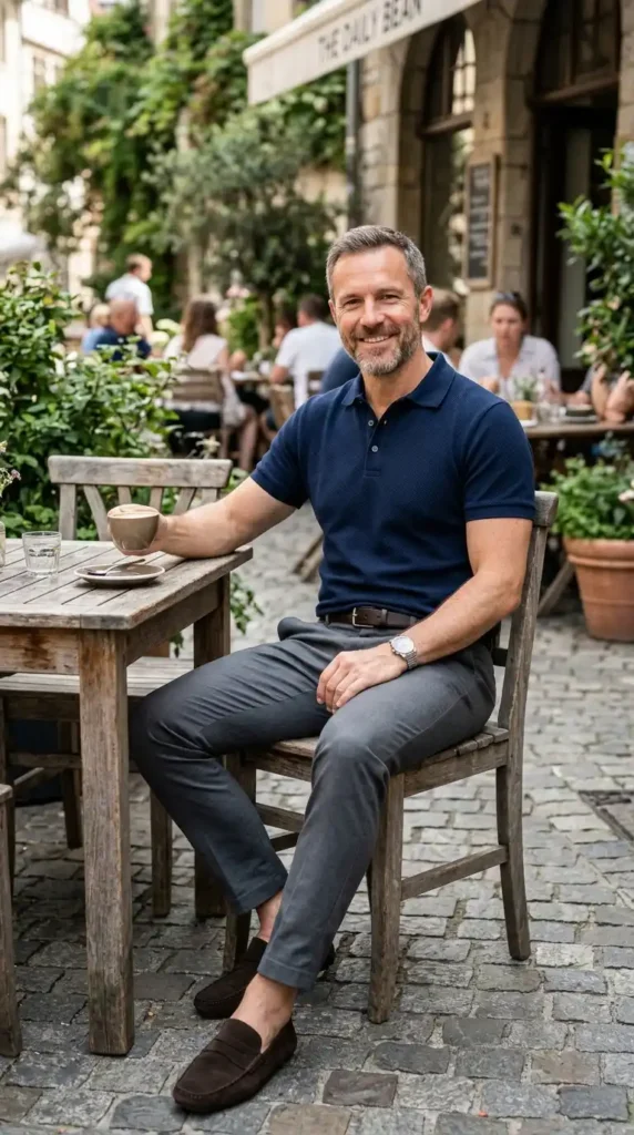 Polo Shirt with Tailored Trousers for Everyday Comfort