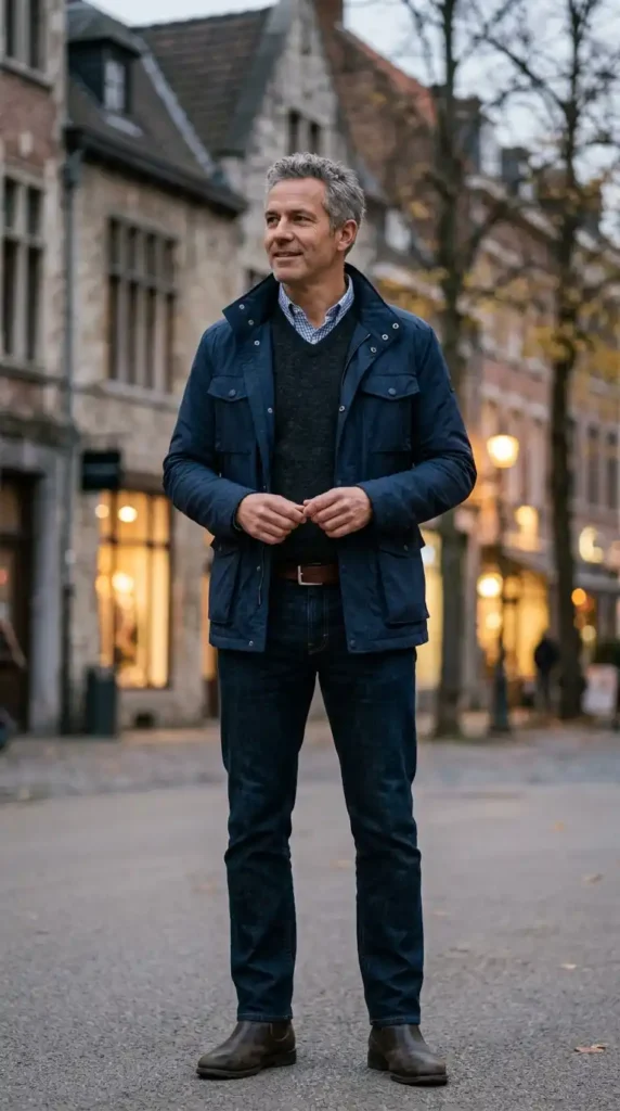  Layered Look with Lightweight Jacket for Added Structure