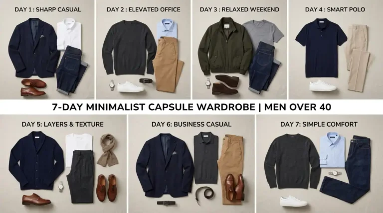 7‑Day Minimalist Wardrobe for Men Over 40 (No Fashion Stress) 10 7‑Day Minimalist Wardrobe for Men (No Fashion Stress)