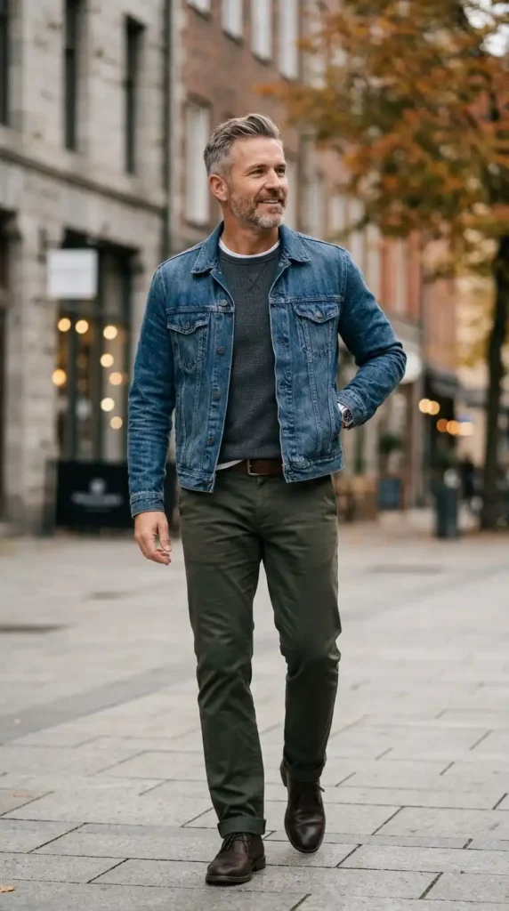Denim Jacket with Straight Fit Pants