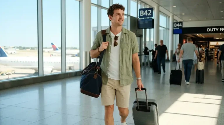 Looking Good at the Gate: 10 Summer Vacation Airport Outfit Ideas for Men 14 10 Airport Outfit Men Summer Vacation Looks for Beach Trips