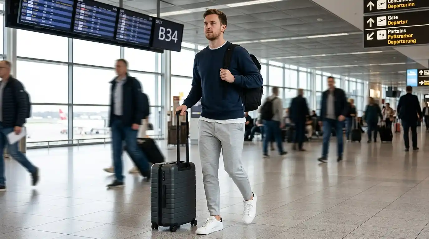 14 Airport Outfit Men With Sneakers Combos to Steal 1 14 Airport Outfit Men With Sneakers Combos to Steal