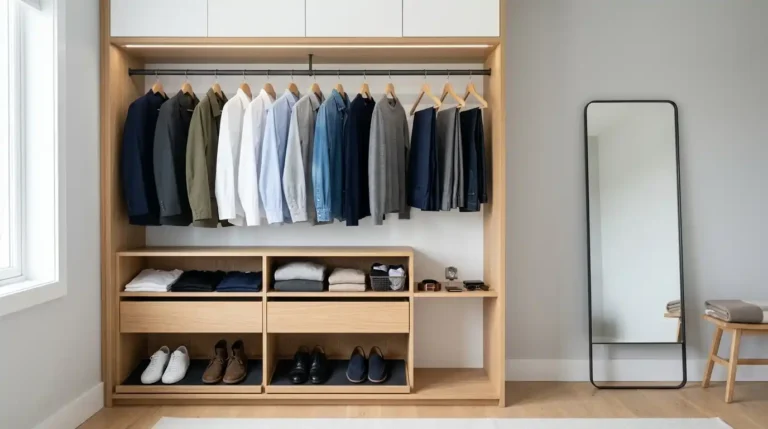 How to Store a Minimalist Wardrobe for Men (No Mess)