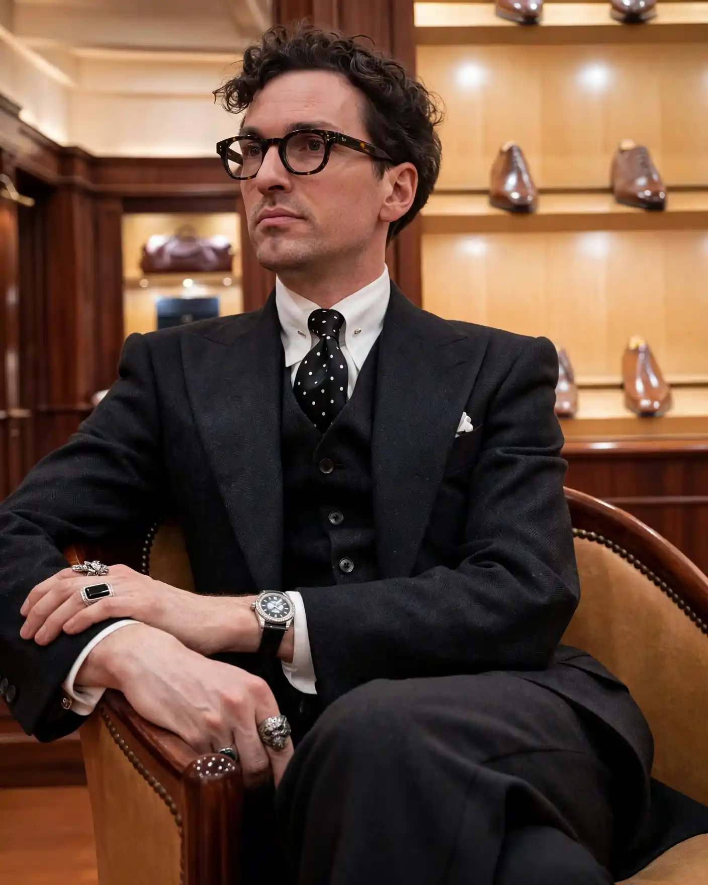Three Piece Black Suit