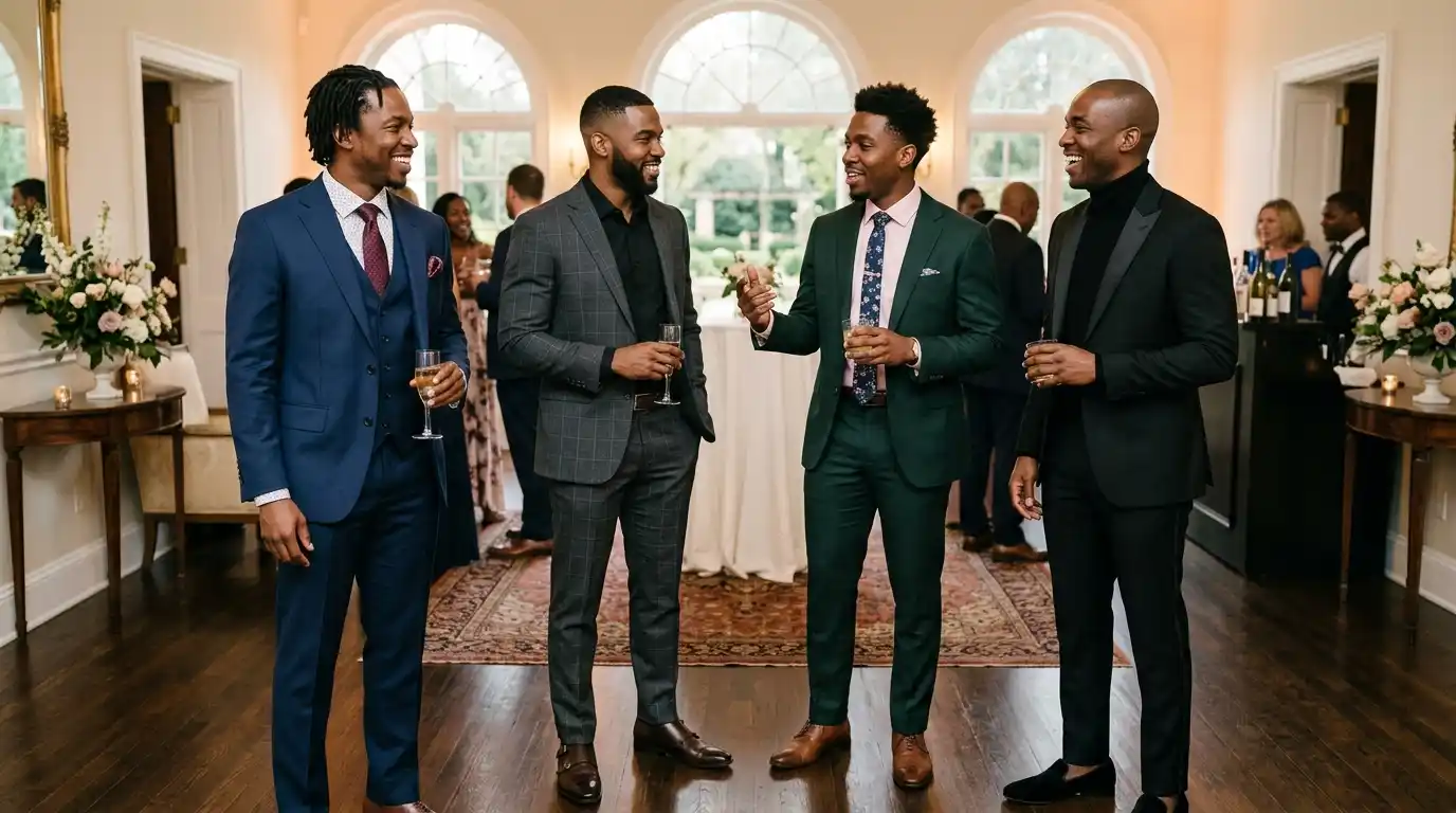 15 Men's Wedding Guest Outfit Black Men Ideas That Turn Heads