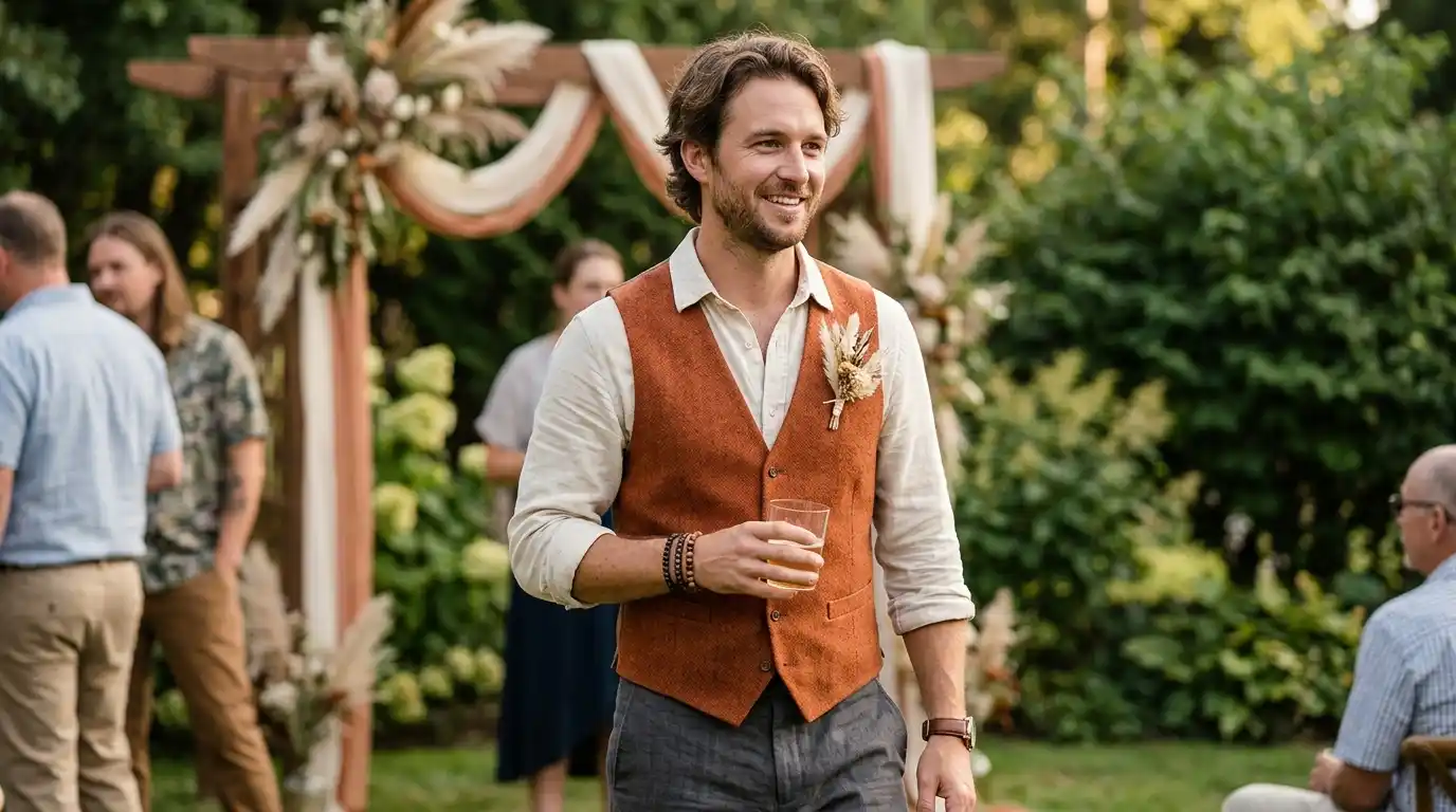 15 Men's Wedding Guest Outfit Boho Looks for Free-Spirited Weddings