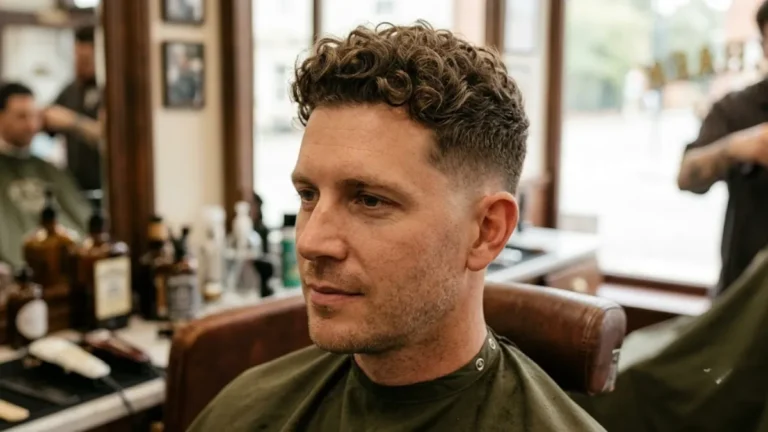 Low Fade Curly Hair Idea for Men