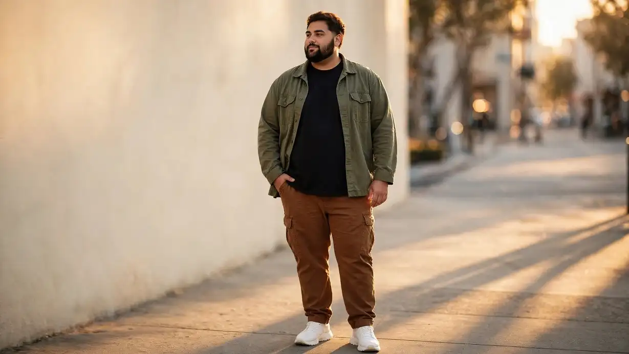 Men's Style Advice, Without the Overthinking 14 Cargo Pants Outfit Ideas for Plus Size Men